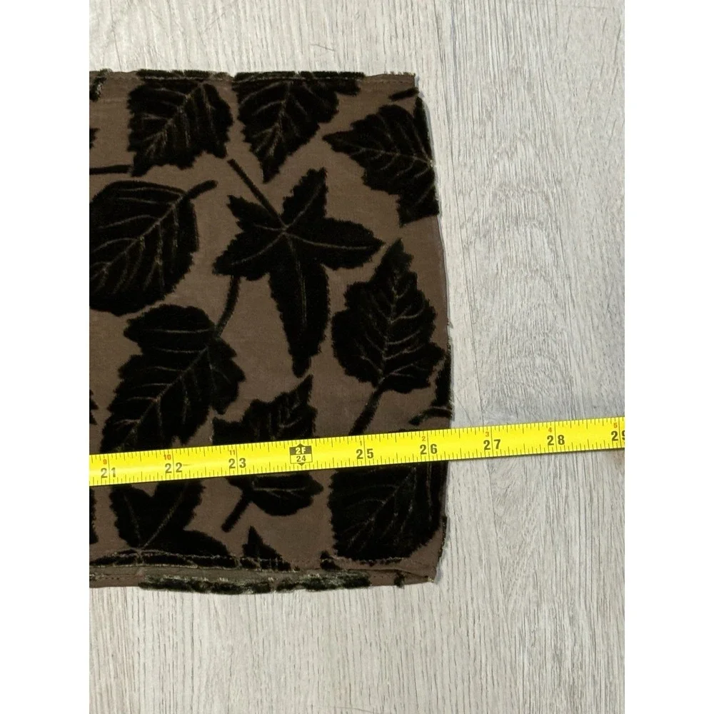 Swee Lo Velvet Floral Scarf Brown Rectangular Classy Preppy 53